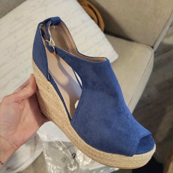 Shoes - Blue Wedges